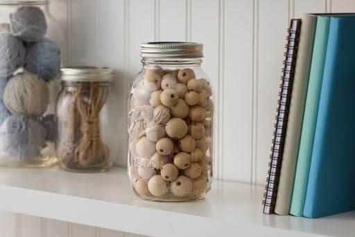 بول برطمانات ماسون زجاجية ذات فم عادي مع أغطية وأشرطة، تستخدم للتعليب (كوارت، 32 أونصة (عبوة من 4 قطع)) - Image 4